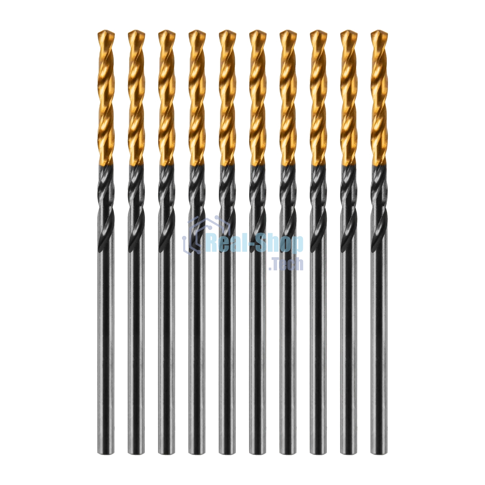 Сверло по металлу Denzel 2 мм, HSS-Tin, Golden Tip, 10 шт.