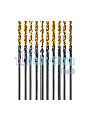 Сверло по металлу Denzel 2 мм, HSS-Tin, Golden Tip, 10 шт.