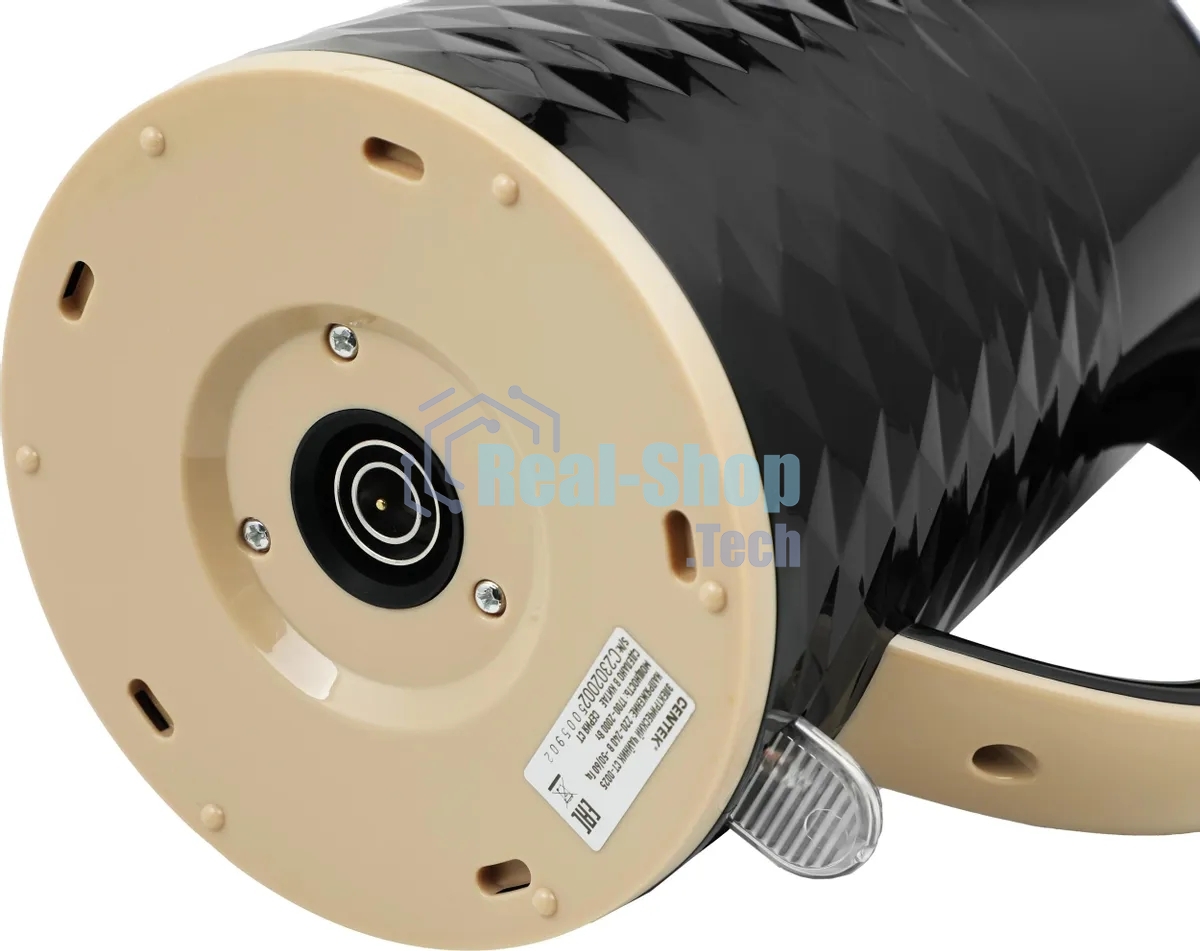 Чайник электрический Centek CT-0025 черный металл 1.8л, 1800W, двойные стенки, кнопка вкл. на ручке