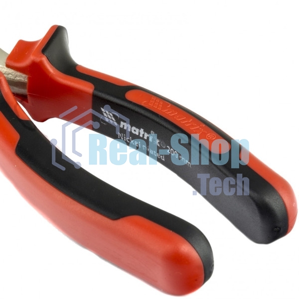 Длинногубцы Matrix NICKEL 17168 200 мм, прямые никелированные, двухкомпонентные рукоятки