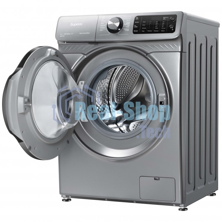 Стиральная машина Бирюса WM-SM814/03 M Металлик, загрузка фронтальная 8 кг, 1200 об/мин, класс А+++