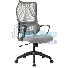 Кресло руководителя Бюрократ Sigma 2 серый, сетка/ткань, крестов. пластик