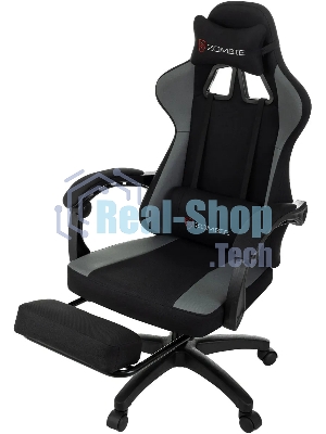 Кресло Zombie Weaver черный/серый, ткань, подголовник, подставка для ног