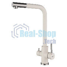 Кухонный смеситель GranFest Quarz GF-Z-5421, Г-образный, кран под фильтрованную воду, белый
