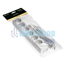 Удлинитель ExeGate ECE-6-3W (EX285833RUS), белый, 3 м, евровилка с заземлением, 6 евророзеток с заземлением, 2200 Вт