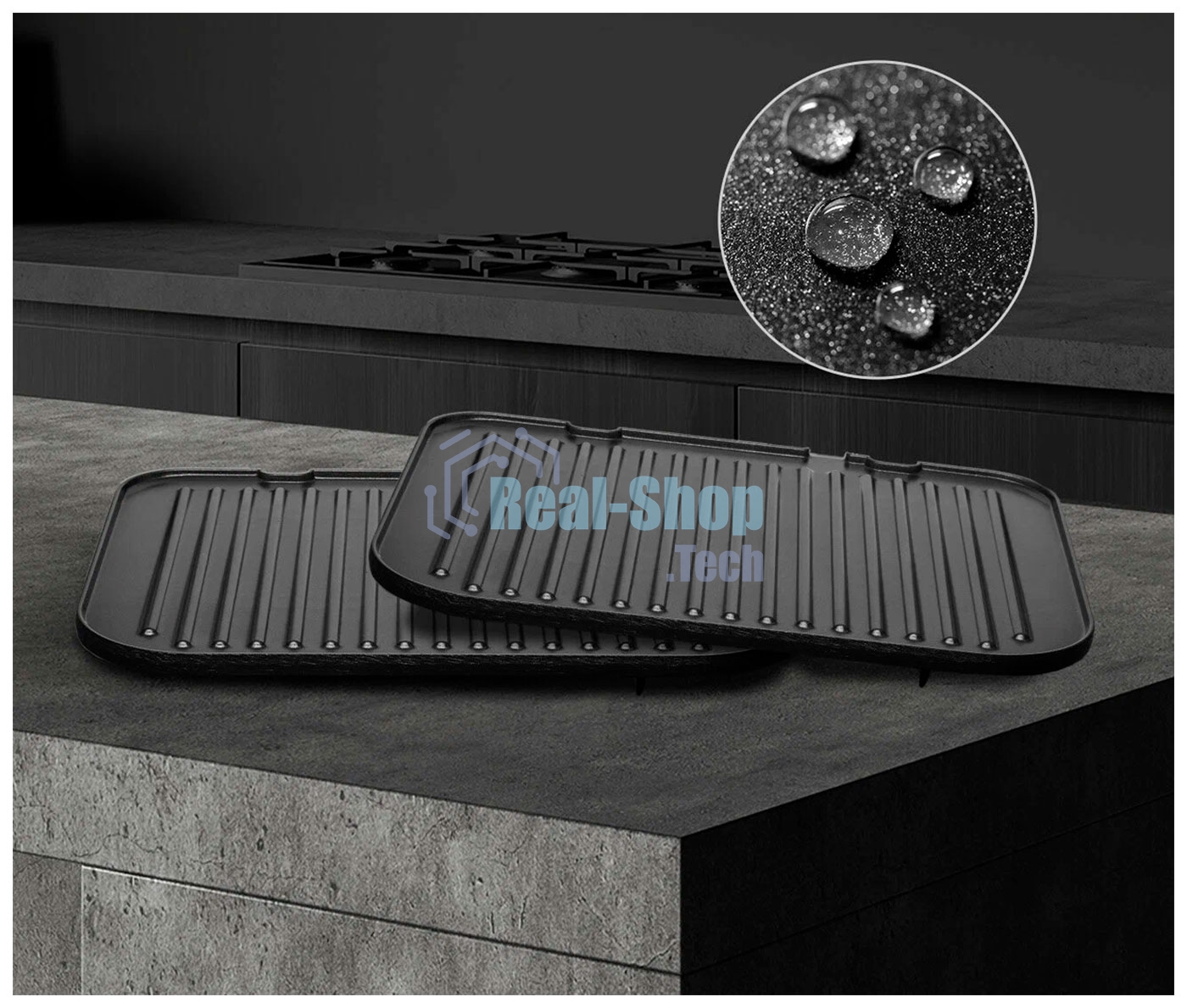 Гриль электрический Redmond SteakMaster GM-303 cерый, 2200 Вт, дисплей, таймер, антипригарное покрытие