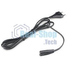 Шнур PowerCube ШВВП-АП 2*0,75 S52C7-250-2,5-1,8, черный, 1,8 м, S52 - C7, 2-pin