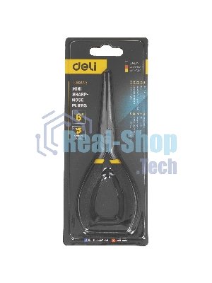 Мини-тонкогубцы удлиненные Deli DL103006 150 мм, прорезиненная рукоять
