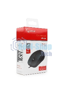 Мышь проводная Gembird MOP-110 черный, 1000 dpi, USB, кнопки - 3