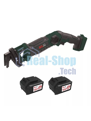 Профессиональная сабельная аккумуляторная пила KLPRO KLBTK18-50 (18В, Li-ion-2шт 5,0А·ч, ЗУ 4,5А 2200об/мин)