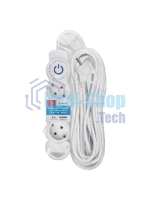 Удлинитель бытовой Smartbuy (SBE-16-3-10m-ZS) 3 роз х 10,0 м - белый