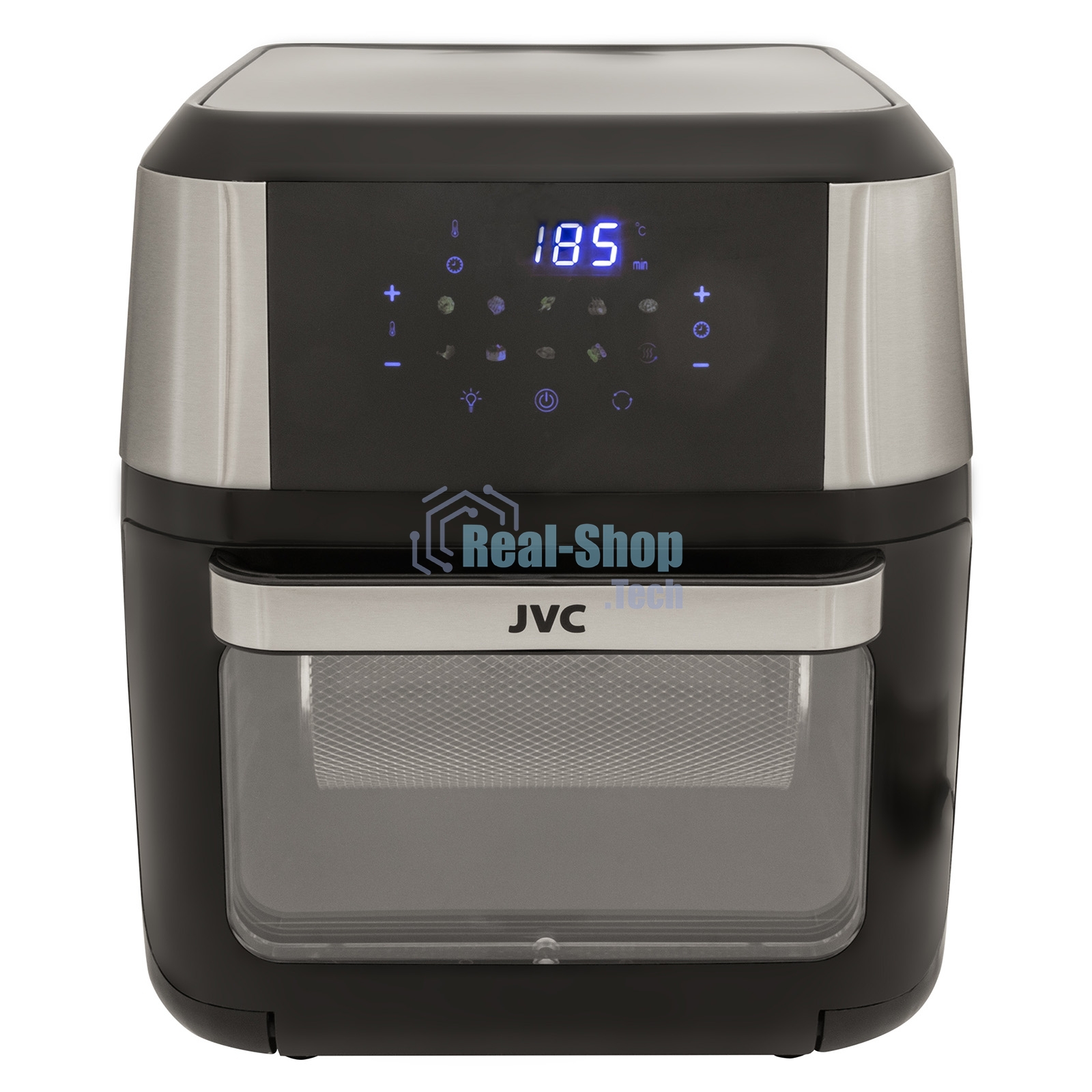 Аэрогриль JVC JK-MB060 черный, 2000 Вт, 12 л, сенсор, 9 программ