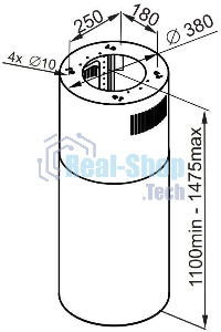 Вытяжка островная Maunfeld Lee Isla 39 нержавеющая сталь, 38 см, 1000 куб. м/ч, 52 дБ