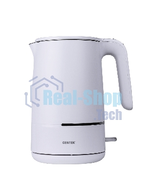 Чайник электрический Centek CT-1012 (белый) 1.5л, 2200Вт, двойные стенки, бесшовная колба, эффект термоса