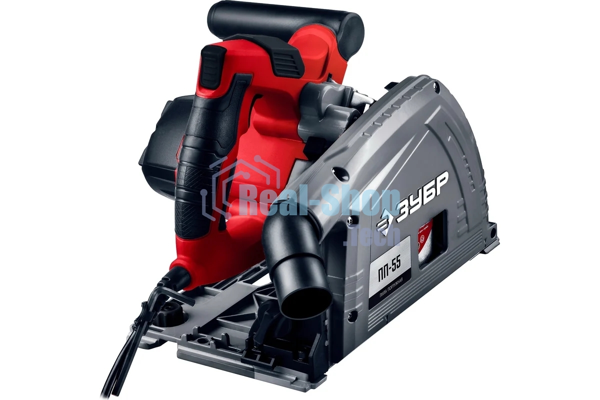 Пила погружная Зубр с шиной, 90-55 мм, диск 165 мм, 1200 Вт, ПП-55Н