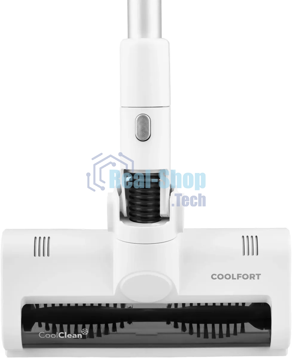 Пылесос вертикальный Coolfort CF-3003 белый, питание от аккумулятора, 260 Вт, уборка сухая, пылесборник 0.5 л, работа от АКБ max 40 мин.
