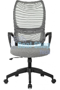 Кресло руководителя Бюрократ Sigma 2 серый, сетка/ткань, крестов. пластик