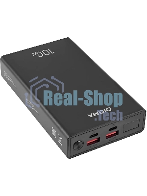 Портативный аккумулятор Digma DGPD100WA 20000mAh QC3.0/PD3.0 100W 5A 2xUSB-A/2xUSB-C черный