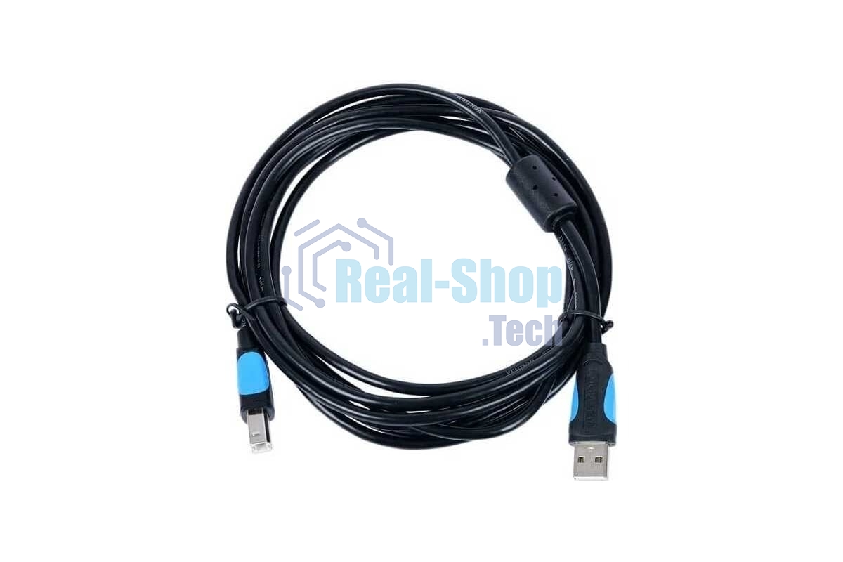 Кабель Vention USB 2.0 AM/BM - 3 м. черный VAS-A16-B300