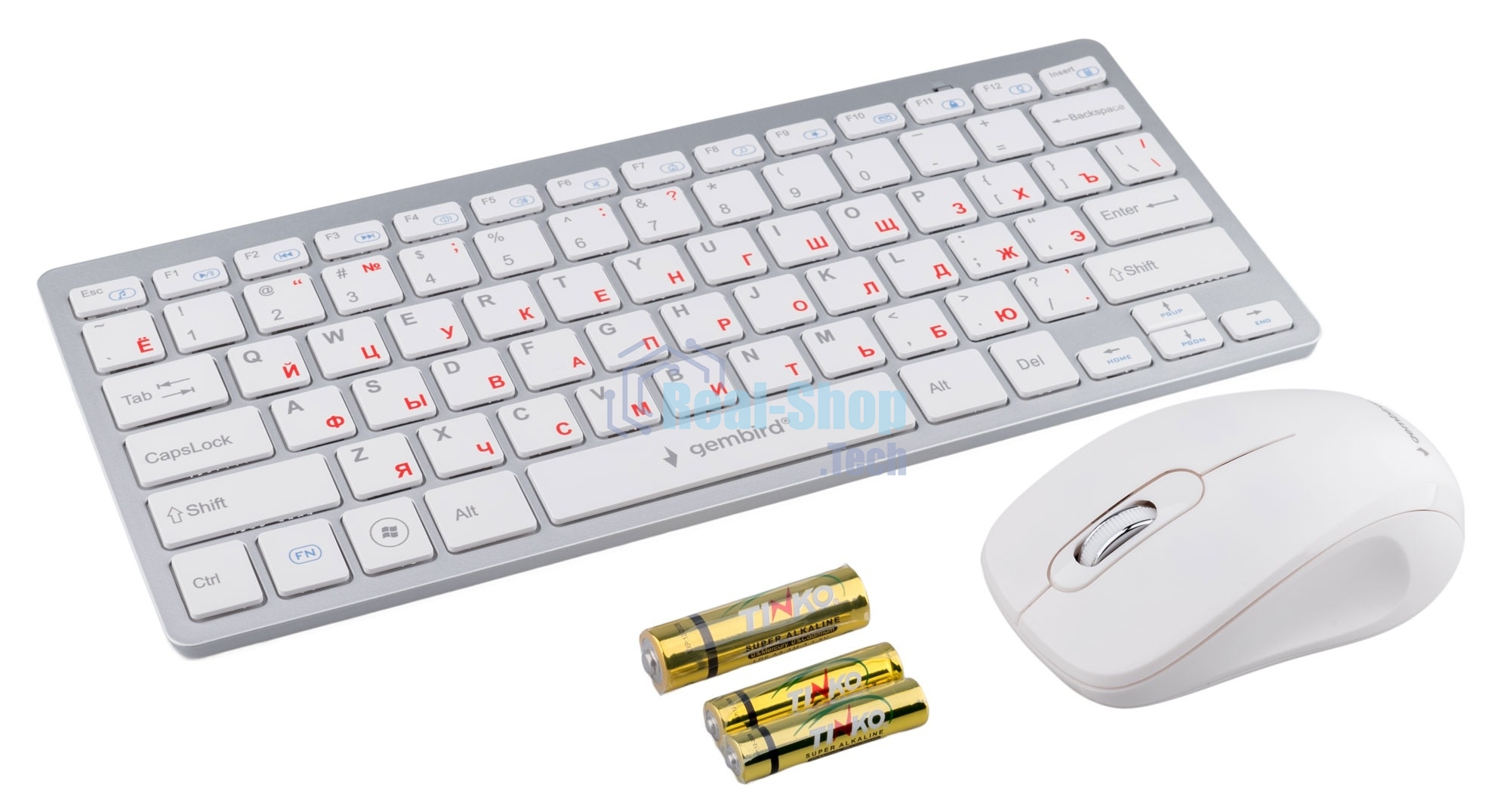 Комплект клавиатура+мышь Gembird KBS-7001-RU беспроводной, USB, 1600 DPI, белый