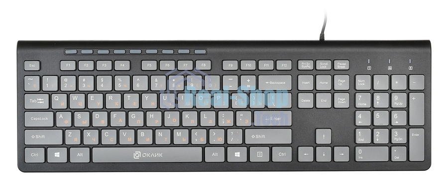 Клавиатура Oklick 480M проводная, USB, черный/серый