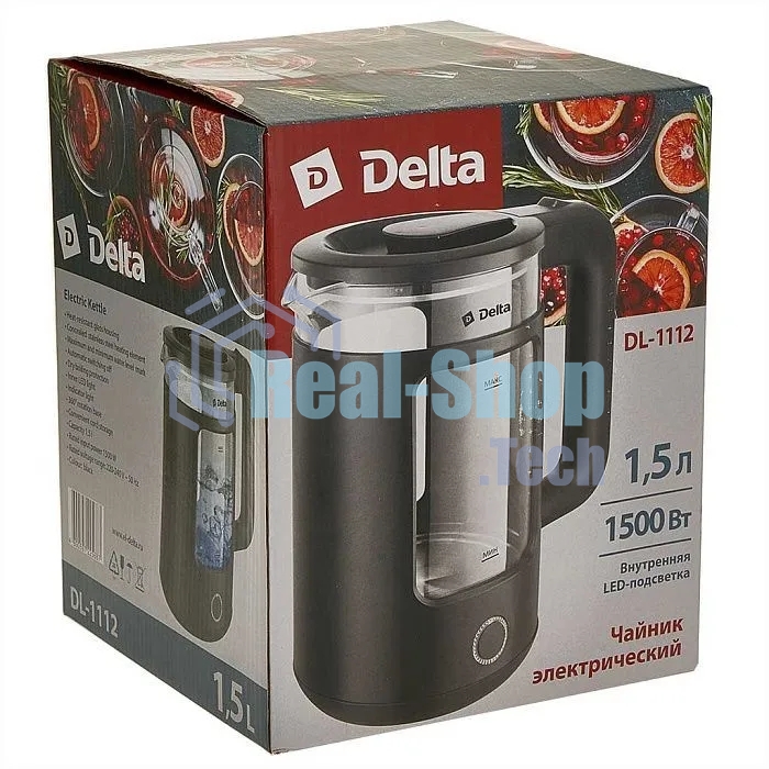 Чайник электрический Delta DL-1112 черный