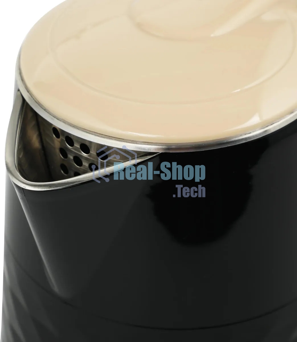 Чайник электрический Centek CT-0025 черный металл 1.8л, 1800W, двойные стенки, кнопка вкл. на ручке