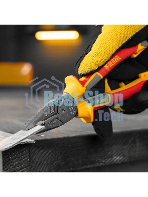Плоскогубцы комбинированные Denzel диэлектрические трехкомпонентные рукоятки до 1000 В, 180 мм