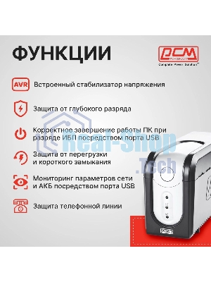 Источник бесперебойного питания Powercom Imperial IMP-625AP 375Вт 625ВА черный