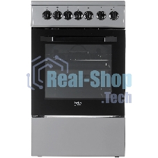 Плита электрическая Beko FFSE57114GS серебристый, конфорок 4 шт, духовка 55 л, 50 см x 85 см x 60 см