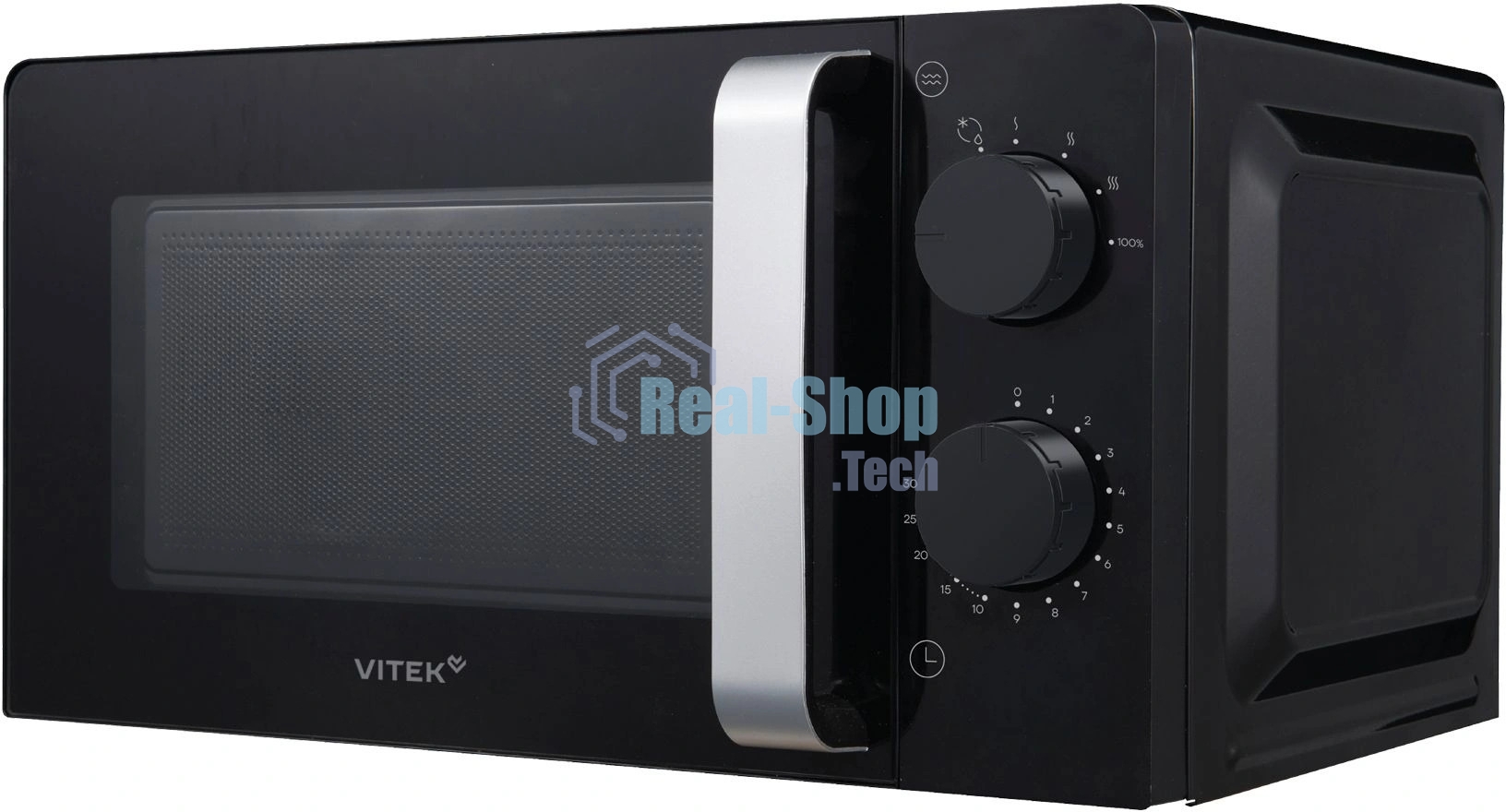 Микроволновая печь Vitek VT-MW1020 черный, 20 л, 700 Вт, переключатели — поворотный механизм