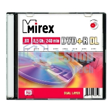 Диск DVD+R Mirex 8.5 Gb, 8x, Slim Case (1), Dual Layer (1/50)