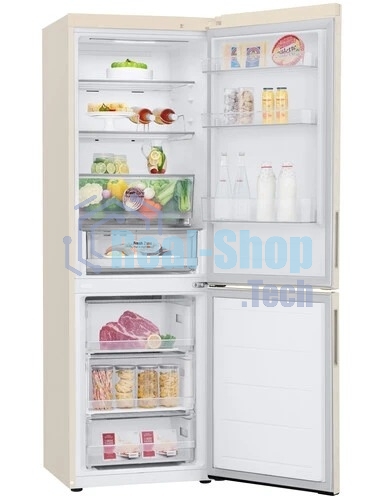 Холодильник LG GC-B459AEMW бежевый двухкамерный 234/110л морозилка снизу, No Frost
