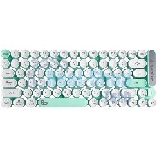 Клавиатура беспроводная Gembird KBW-9, 80кл, подсветка 6 цв, BT 5.1/радио/USB, белая