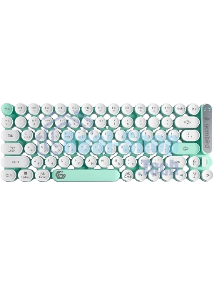 Клавиатура беспроводная Gembird KBW-9, 80кл, подсветка 6 цв, BT 5.1/радио/USB, белая