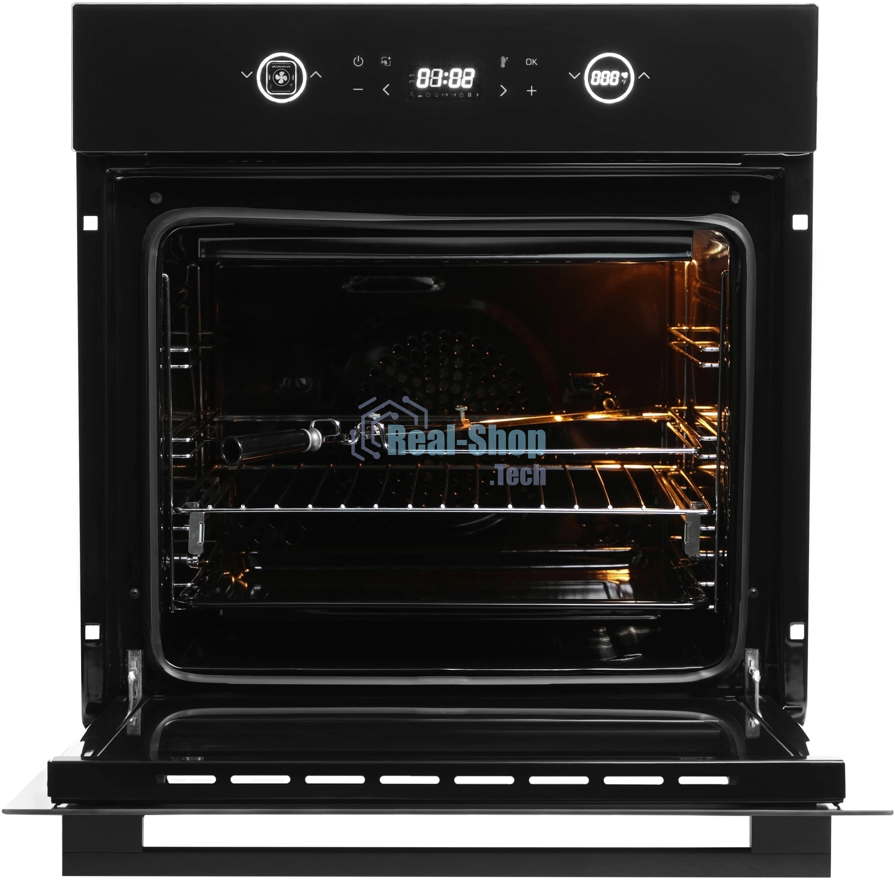 Духовой шкаф Электрический Hyundai HEO 6752 BG черное стекло