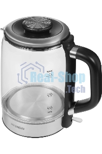 Чайник электрический Hyundai HYK-G5501 1.7 л, 2200 Вт, серебристый/черный