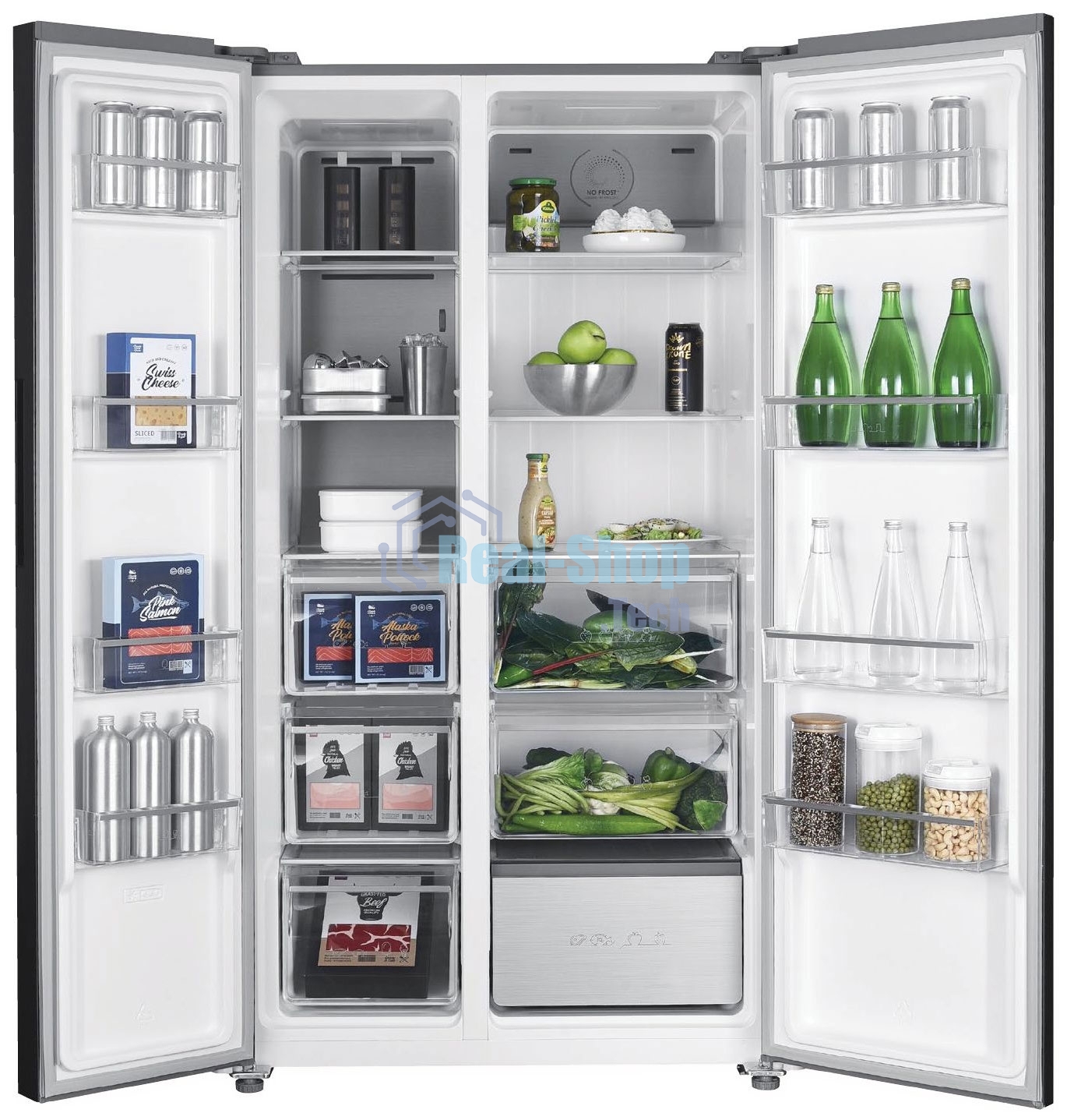 Холодильник ARDO RMA791581EX2 серый двухкамерный 365/217л морозилка слева, No Frost, Side by Side