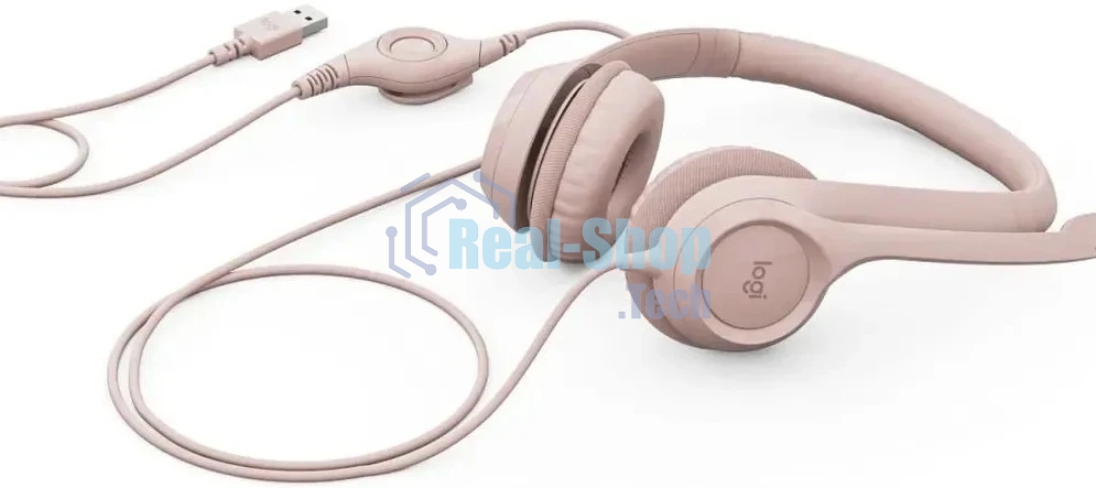 Гарнитура Logitech Stereo Headset H390 розовый, проводная, USB, регулятор громкости, шумоподавление микрофона