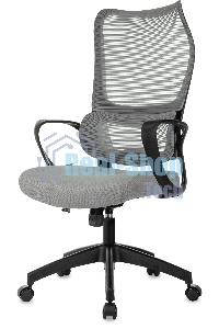 Кресло руководителя Бюрократ Sigma 2 серый, сетка/ткань, крестов. пластик