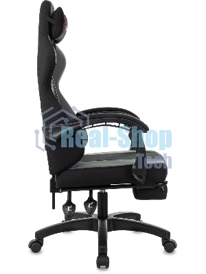 Кресло Zombie Weaver черный/серый, ткань, подголовник, подставка для ног