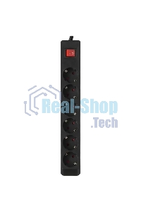 Сетевой фильтр Sven Optima 5,0 м (6 розеток с защитными шторками) черный, цветная коробка