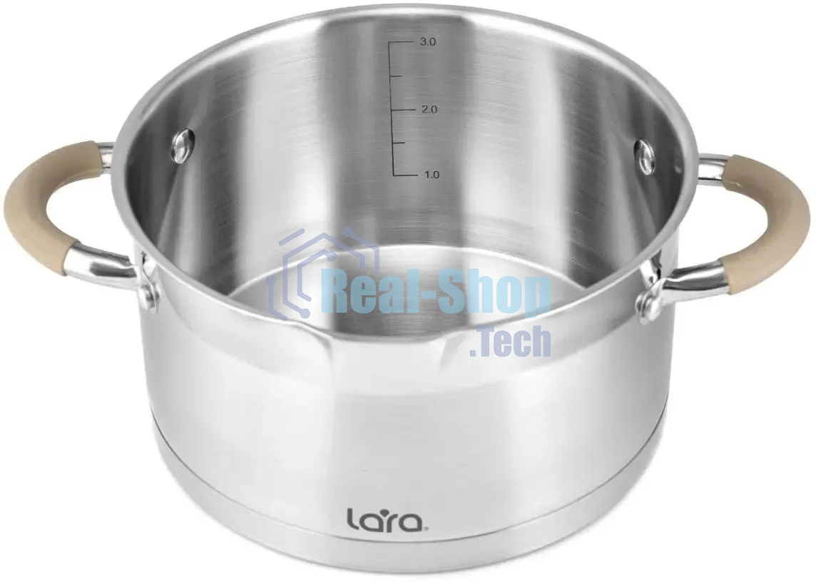 Кастрюля LARA LR02-342 Берлин 3,1 л 20x11 см нержавеющая сталь, с крышкой