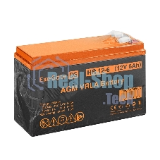 Аккумуляторная батарея ExeGate EX288653RUS HR 12-6 (12V 6Ah 1224W, клеммы F2+F1-)
