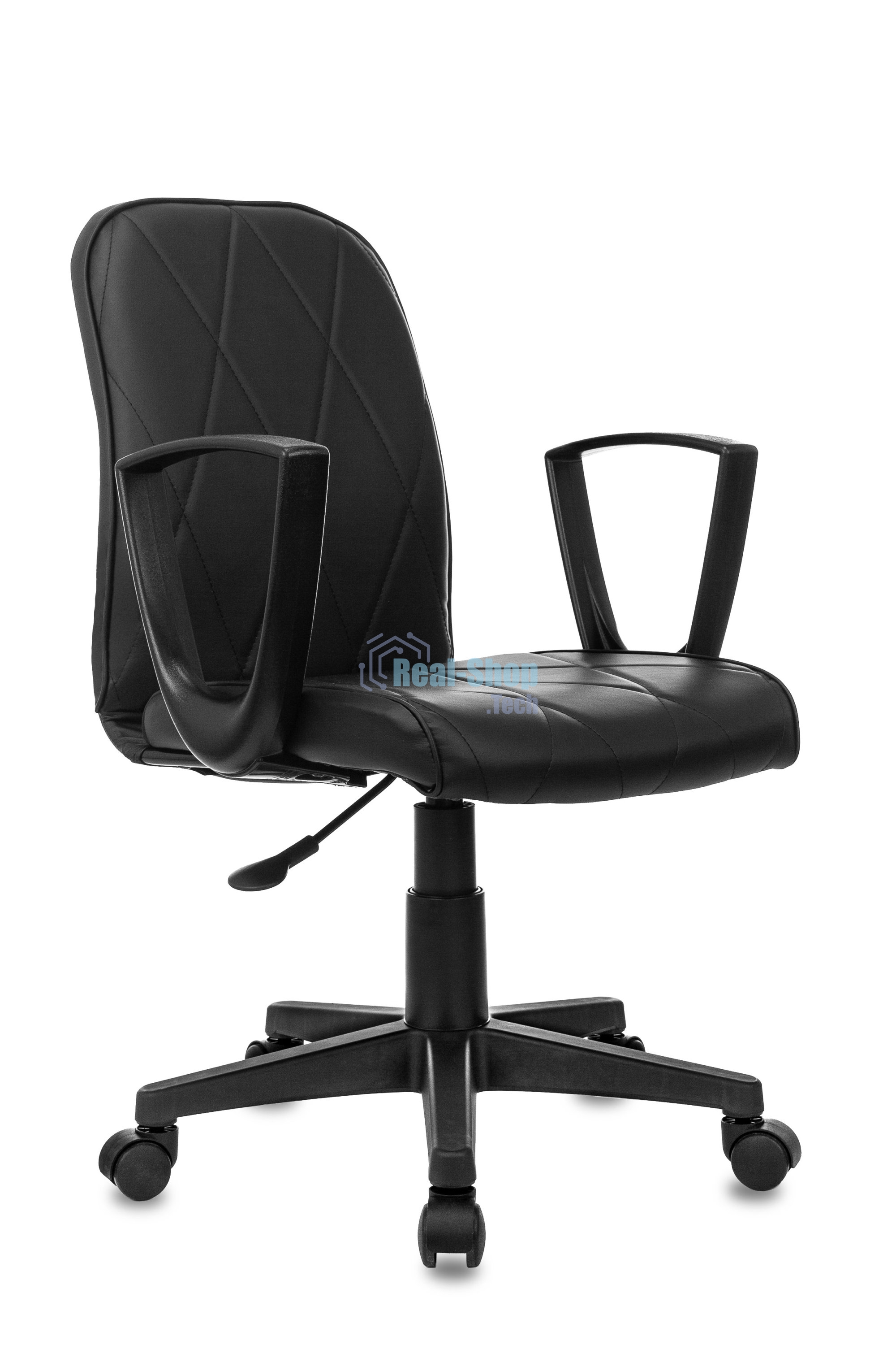 Кресло Бюрократ CH-327 черный, экокожа, 120 кг, механизм качания