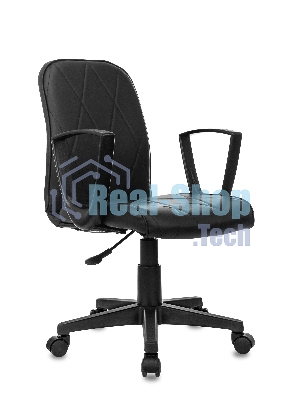 Кресло Бюрократ CH-327 черный, экокожа, 120 кг, механизм качания