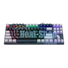 Клавиатура проводная механическая Gembird KB-G600-1, 87кл, Rainbow, коричн.свитчи, 1.8м, черная