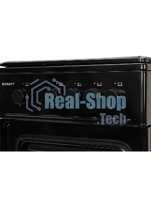 Плита газовая Kraft KF-FSK5301GbL черный, конфорок 4 газовых, духовка 58 л, 50 см x 85.5 см x 55.6 см