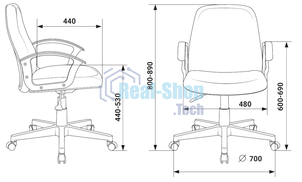 Кресло компьютерное Бюрократ CH-808-LOW/#B 3С11 черный, низкая спинка, сиденье на пиастре