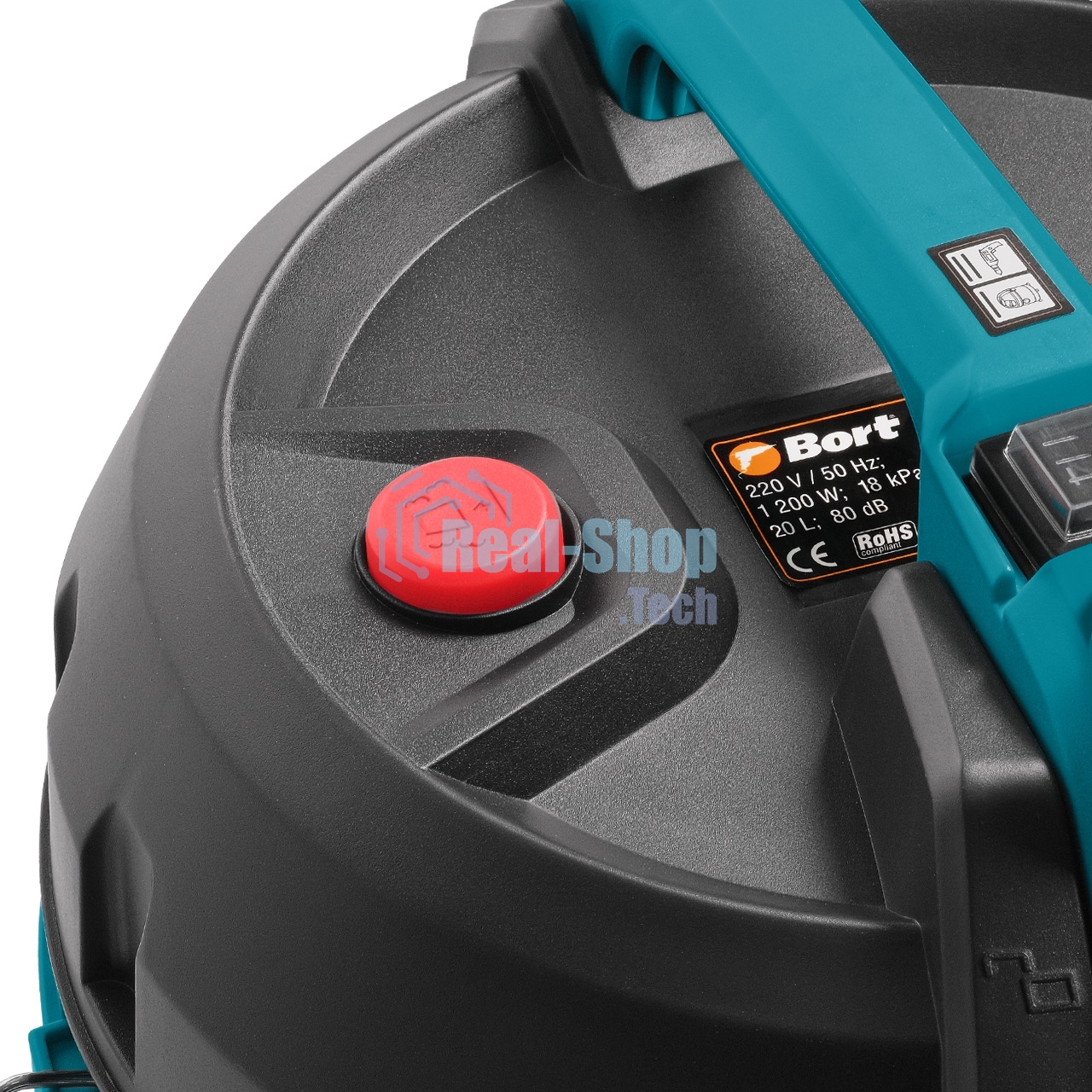 Строительный пылесос Bort BSS-1220 черный (93412598) 240/1200 Вт, уборка сухая/влажная, пылесборник мешок/контейнер, 20 л